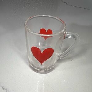 Beer mug shot glasses heart shaped logo set of 6